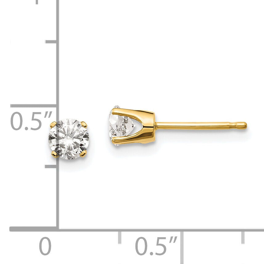 14ky .60ct. I2 K-L Diamond Stud Push-on Post Earrings-ST1-60