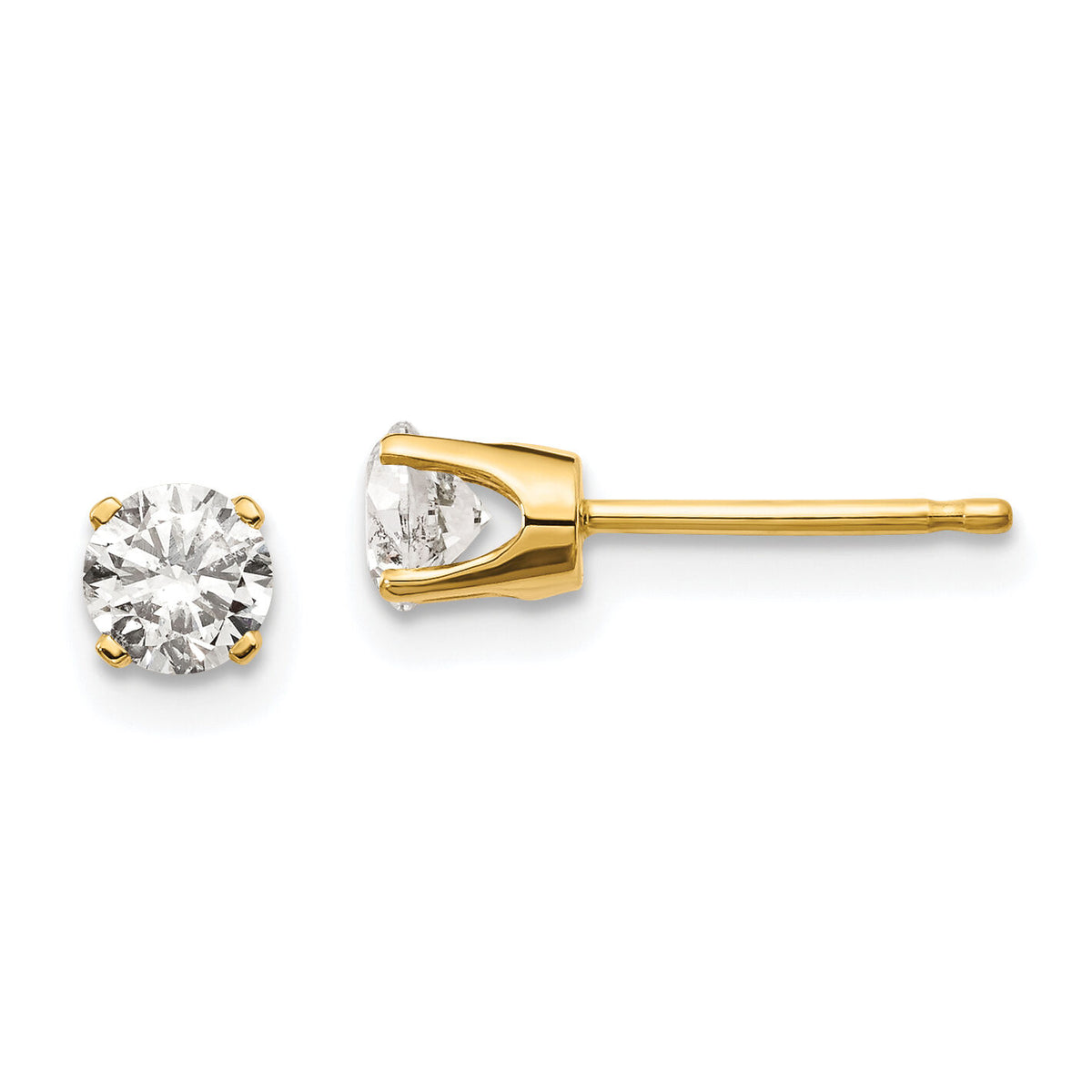 14ky .60ct. I2 K-L Diamond Stud Push-on Post Earrings-ST1-60