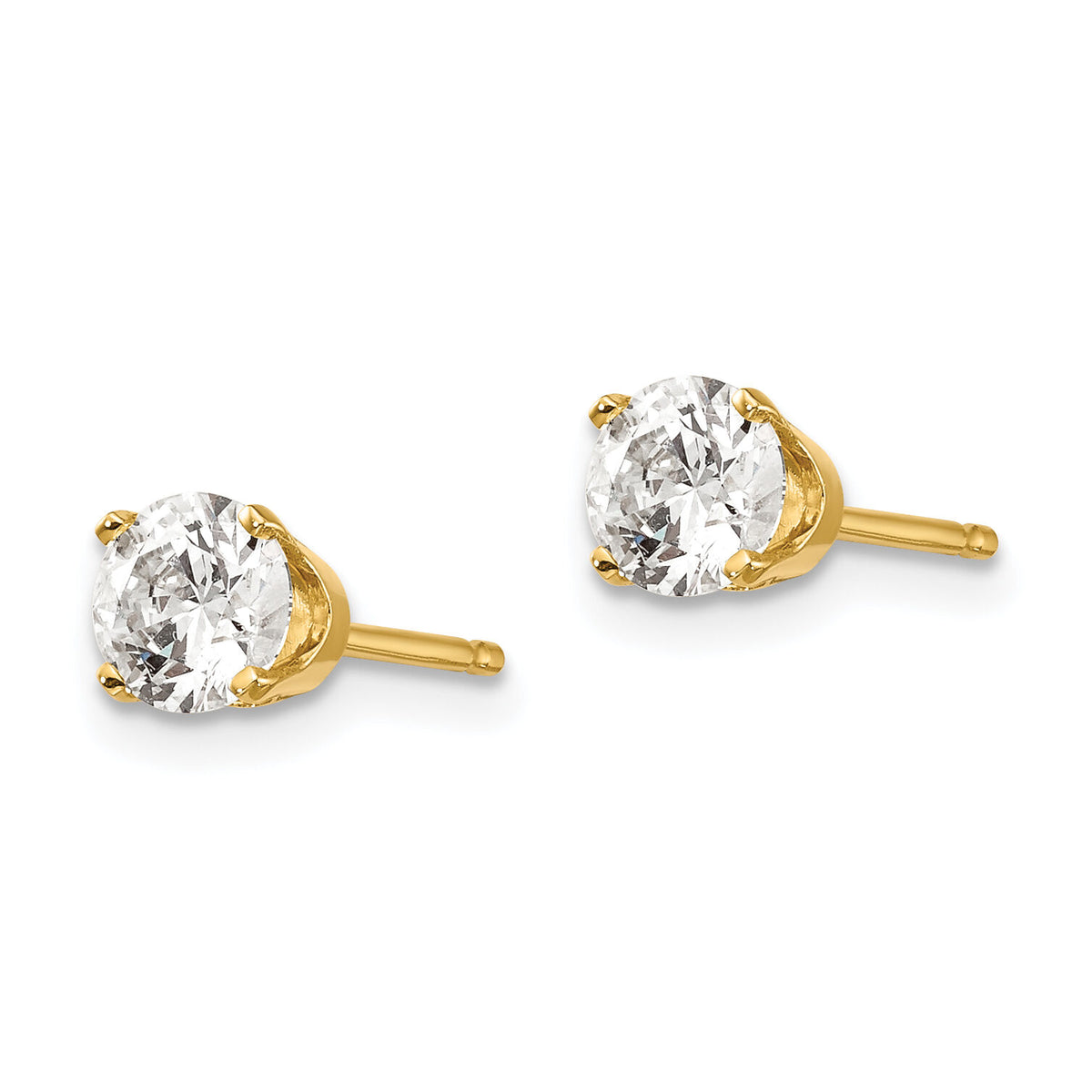 14ky .85ct. I2 K-L Diamond Stud Push-on Post Earrings-ST1-85