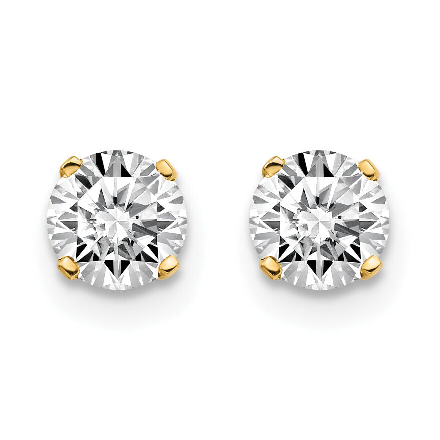 14ky .85ct. I2 K-L Diamond Stud Push-on Post Earrings-ST1-85