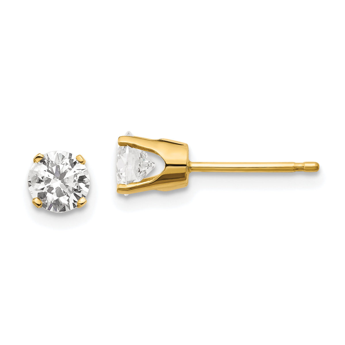 14ky .85ct. I2 K-L Diamond Stud Push-on Post Earrings-ST1-85