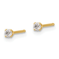 14y .10ct. I1 J-K Diamond Stud Push-on Post Earrings-ST2-10