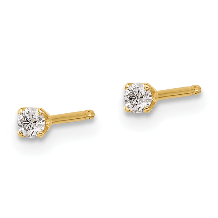 14y .10ct. I1 J-K Diamond Stud Push-on Post Earrings-ST2-10