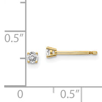14y .10ct. I1 J-K Diamond Stud Push-on Post Earrings-ST2-10