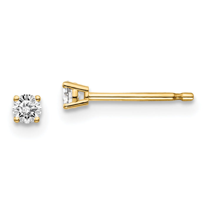 14y .10ct. I1 J-K Diamond Stud Push-on Post Earrings-ST2-10
