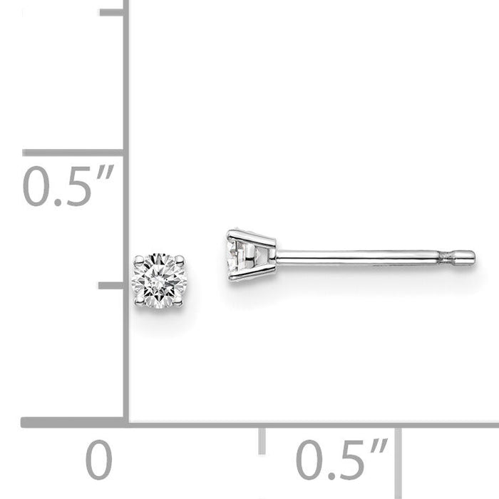 14kw .10ct I1 J-K Diamond Stud Push-on Post Earrings-ST2-10W