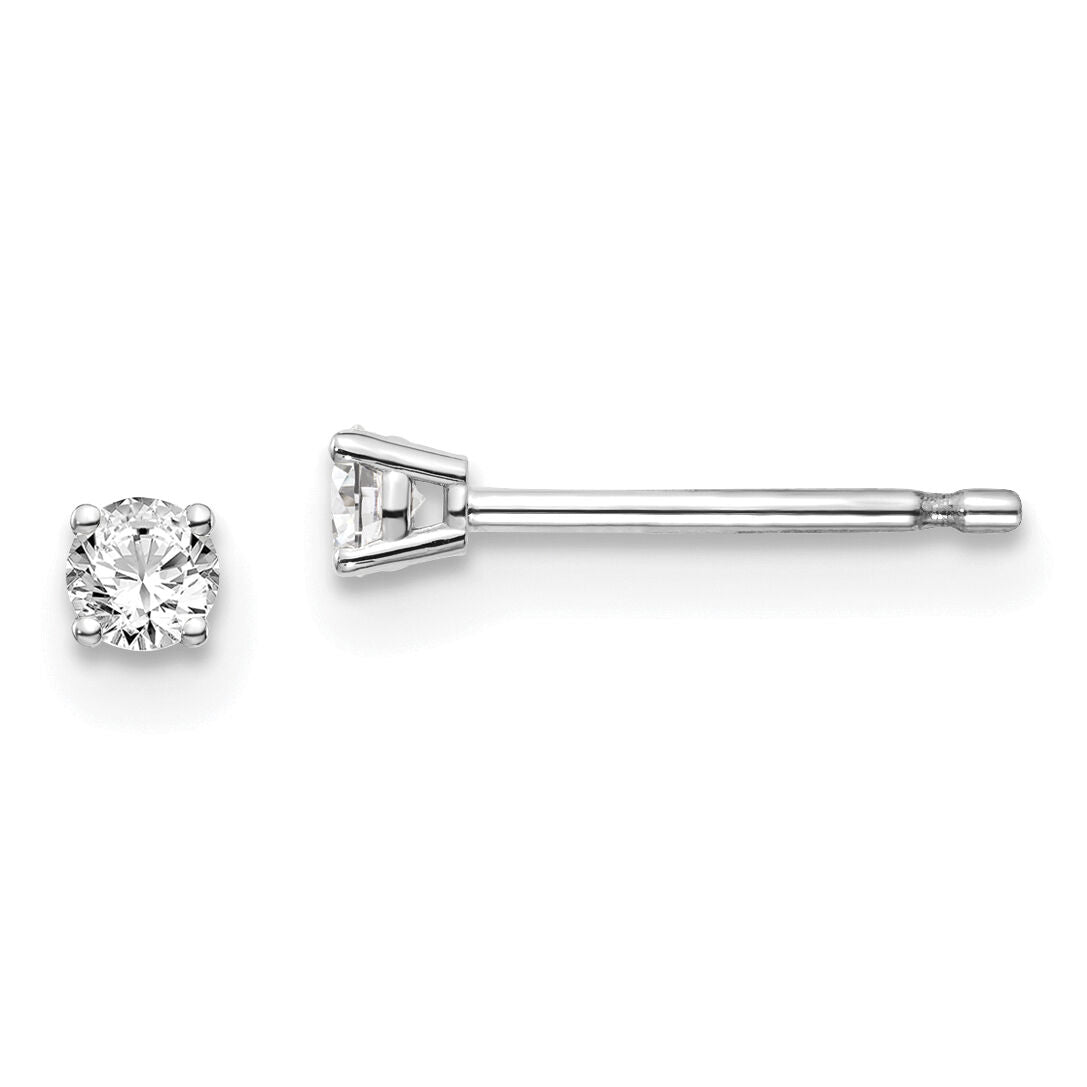 14kw .10ct I1 J-K Diamond Stud Push-on Post Earrings-ST2-10W