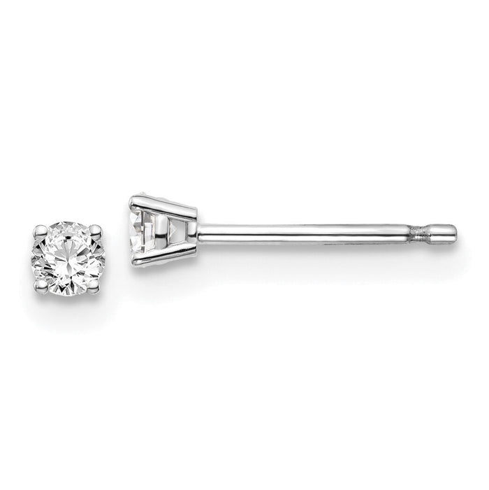 14kw .15ct I1 J-K Diamond Stud Push-on Post Earrings-ST2-15W