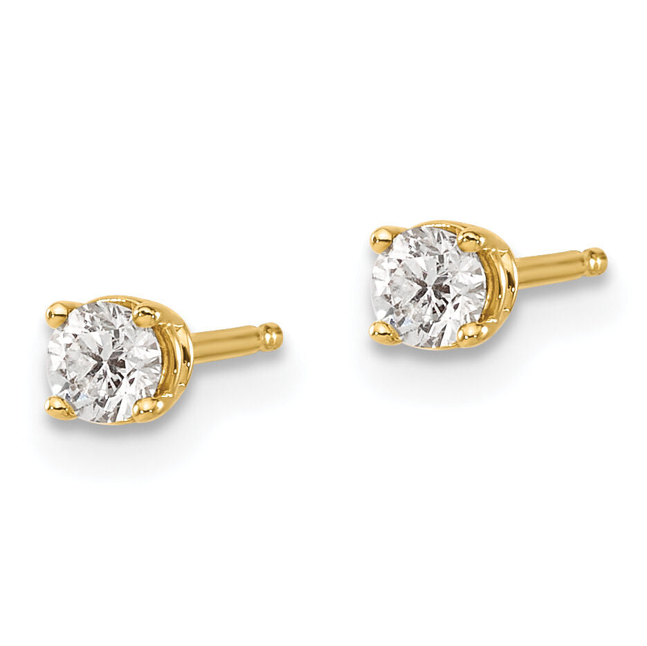 14y .20ct. I1 J-K Diamond Stud Push-on Post Earrings-ST2-20