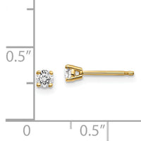 14y .20ct. I1 J-K Diamond Stud Push-on Post Earrings-ST2-20