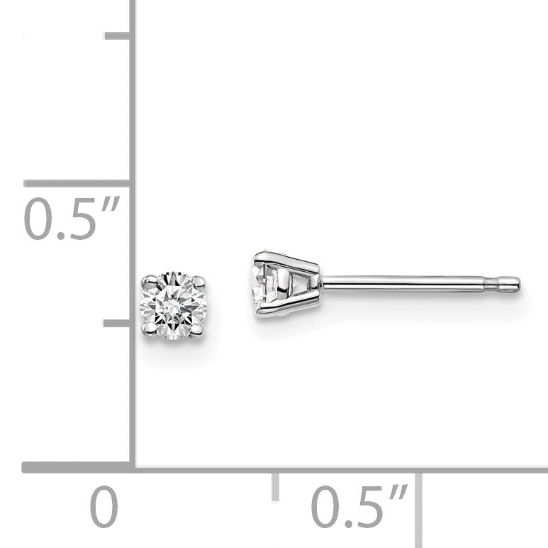 14kw .20ct I1 J-K Diamond Stud Push-on Post Earrings-ST2-20W