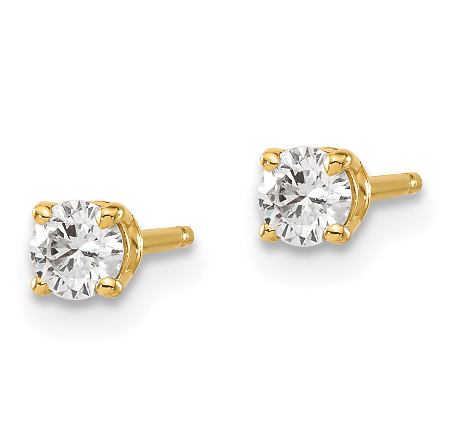 14y .25ct. I1 J-K Diamond Stud Push-on Post Earrings-ST2-25