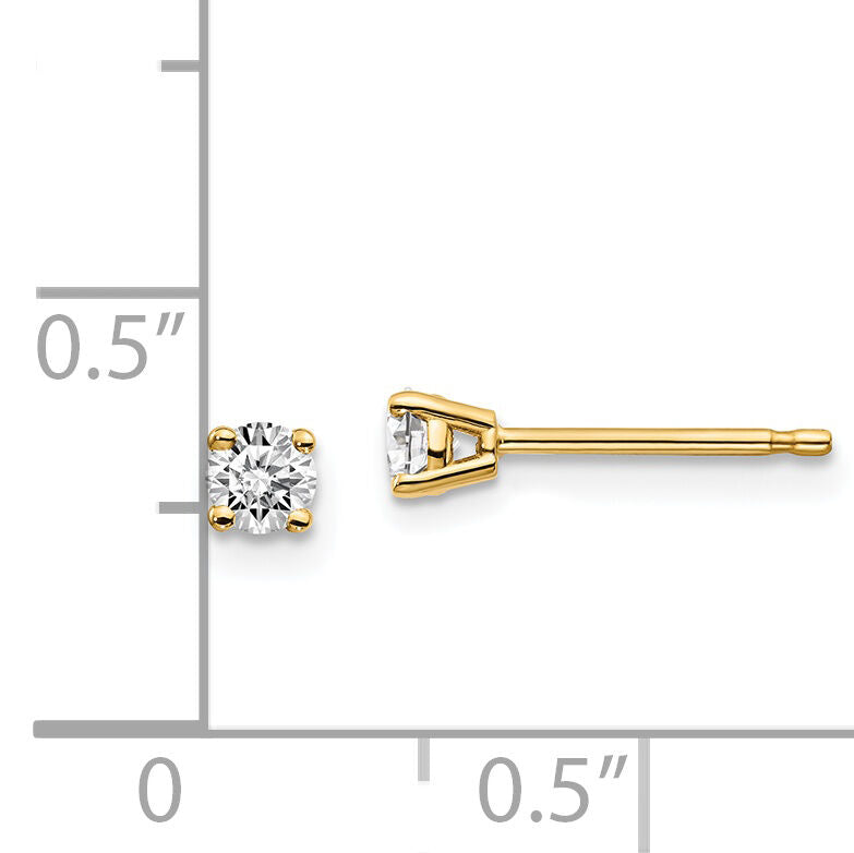 14y .25ct. I1 J-K Diamond Stud Push-on Post Earrings-ST2-25