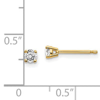 14y .25ct. I1 J-K Diamond Stud Push-on Post Earrings-ST2-25