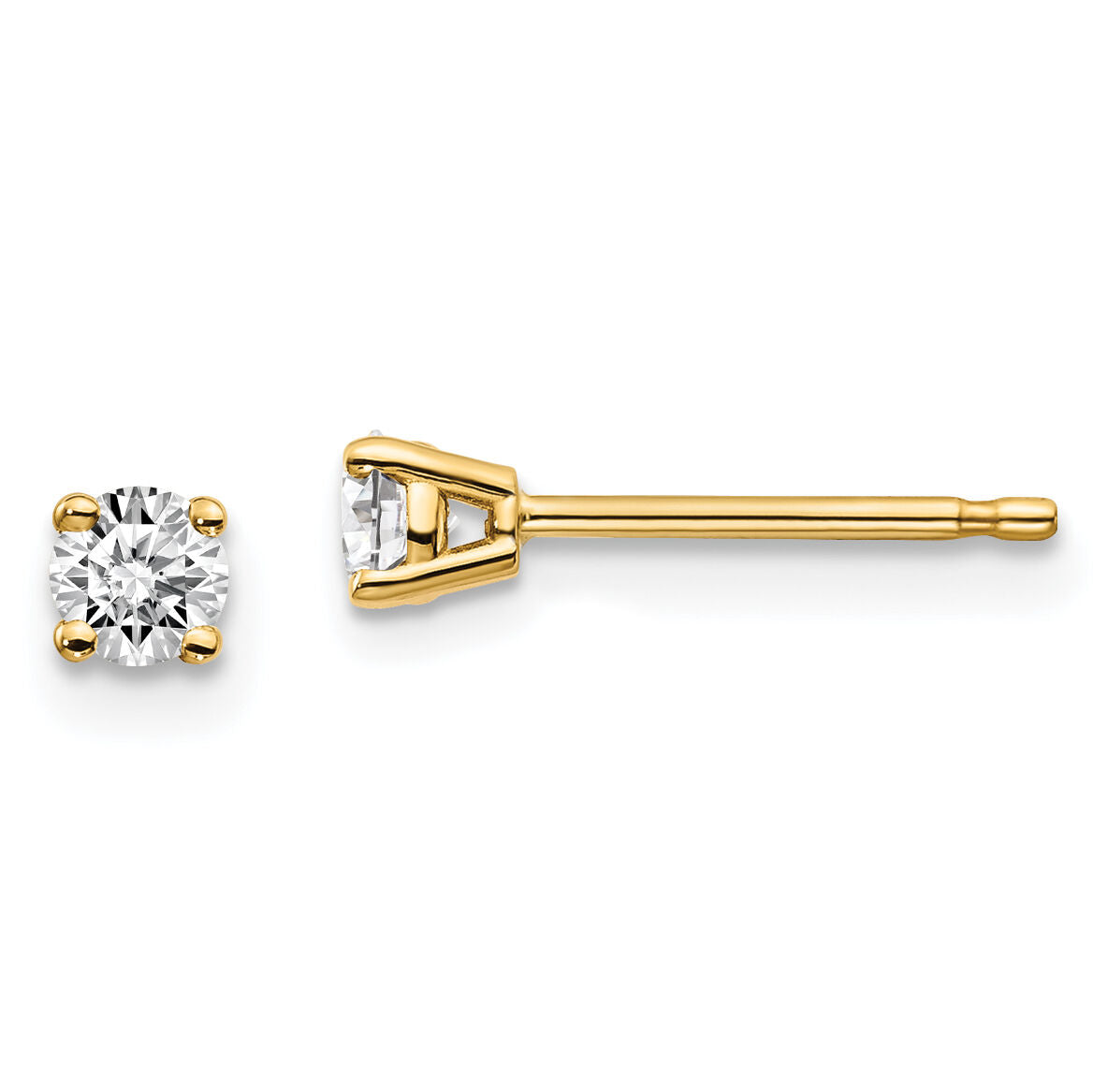 14y .25ct. I1 J-K Diamond Stud Push-on Post Earrings-ST2-25