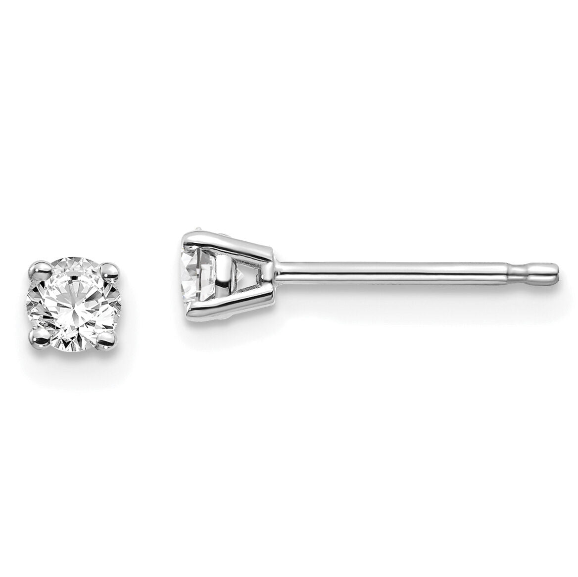 14kw .25ct I1 J-K Diamond Stud Push-on Post Earrings-ST2-25W