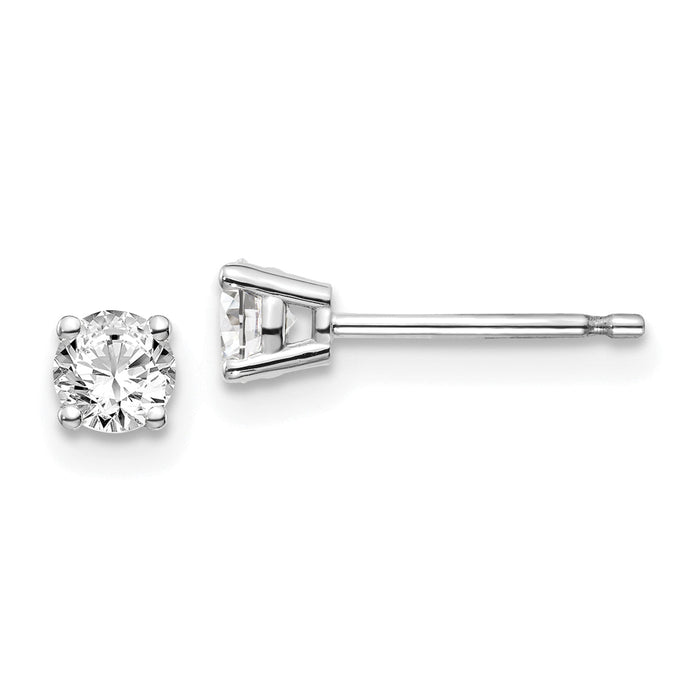 14kw .40ct I1 J-K Diamond Stud Push-on Post Earrings-ST2-40W