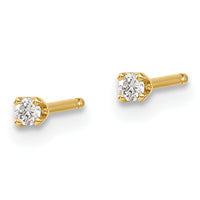 14y .05ct. I1 J-K Diamond Stud Push-on Post Earrings-ST2-5