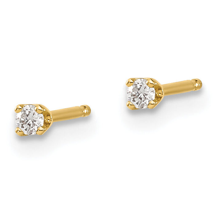 14y .05ct. I1 J-K Diamond Stud Push-on Post Earrings-ST2-5