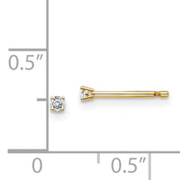 14y .05ct. I1 J-K Diamond Stud Push-on Post Earrings-ST2-5