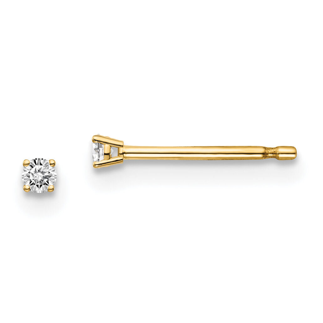 14y .05ct. I1 J-K Diamond Stud Push-on Post Earrings-ST2-5