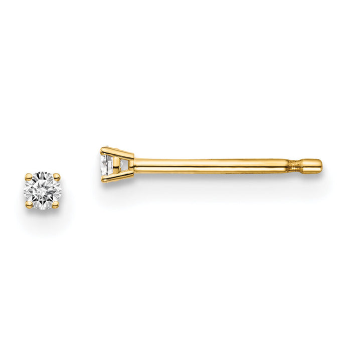 14y .05ct. I1 J-K Diamond Stud Push-on Post Earrings-ST2-5