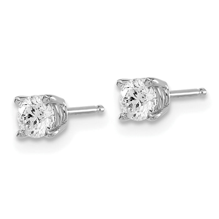 14kw .50ct I1 J-K Diamond Stud Push-on Post Earrings-ST2-50W