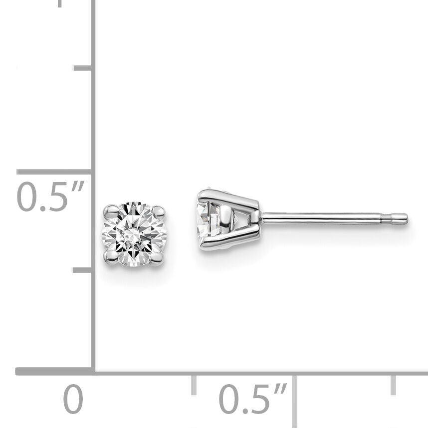 14kw .50ct I1 J-K Diamond Stud Push-on Post Earrings-ST2-50W