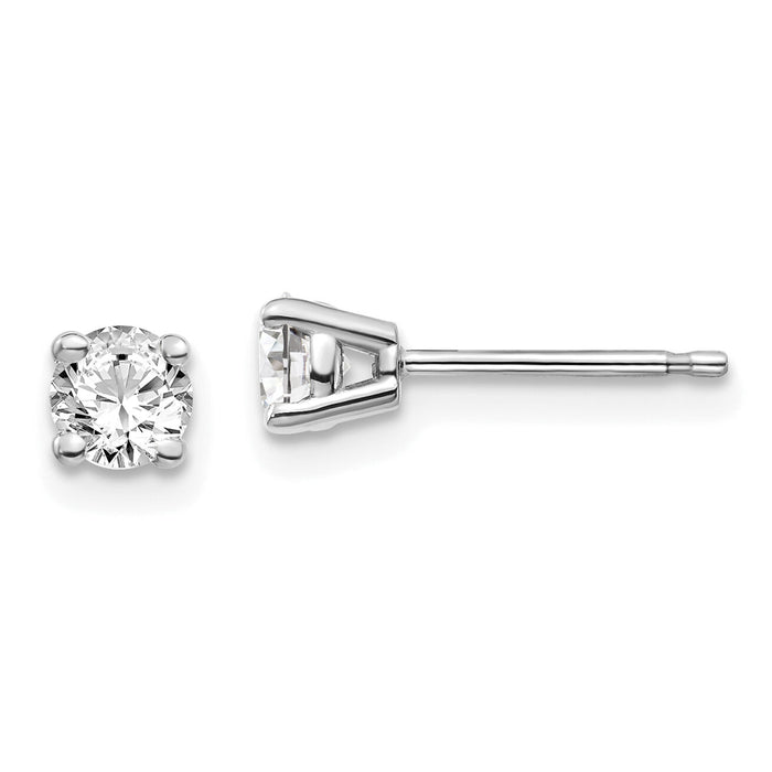 14kw .50ct I1 J-K Diamond Stud Push-on Post Earrings-ST2-50W