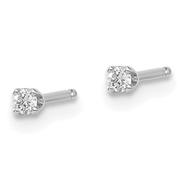 14kw .05ct I1 J-K Diamond Stud Push-on Post Earrings-ST2-5W