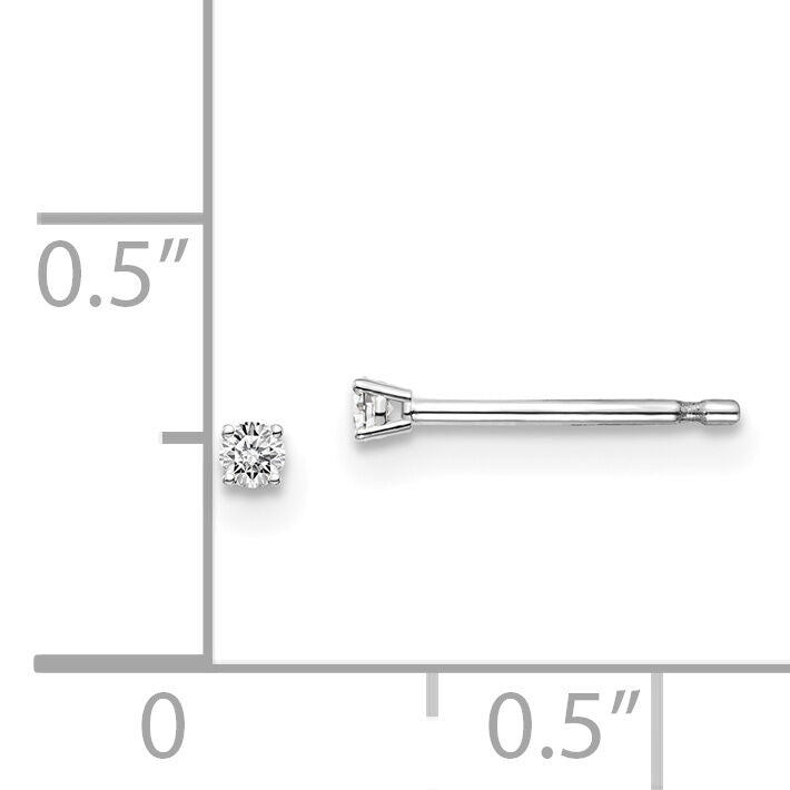 14kw .05ct I1 J-K Diamond Stud Push-on Post Earrings-ST2-5W