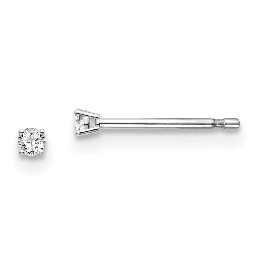 14kw .05ct I1 J-K Diamond Stud Push-on Post Earrings-ST2-5W