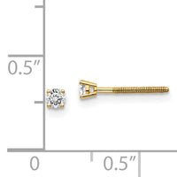 14ky .10ct. SI3 G-I Diamond Stud Thread on/off Post Earrings-ST3-10