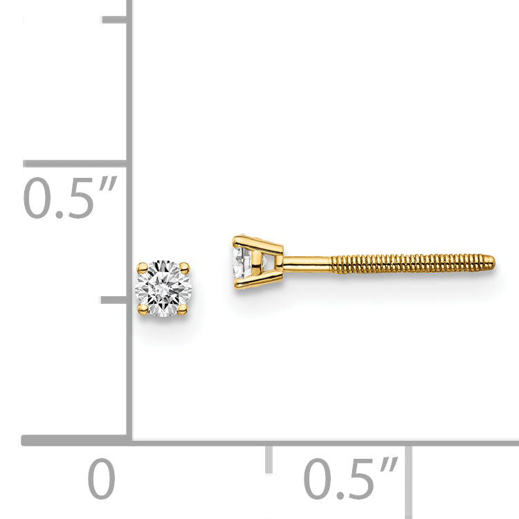 14ky .10ct. VS2/SI1 G-I Diamond Stud Thread on/off Post Earrings-ST4-10