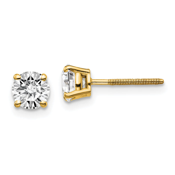 14ky 1.00ct. SI3 G-I Diamond Stud Thread on/off Post Earrings-ST3-100