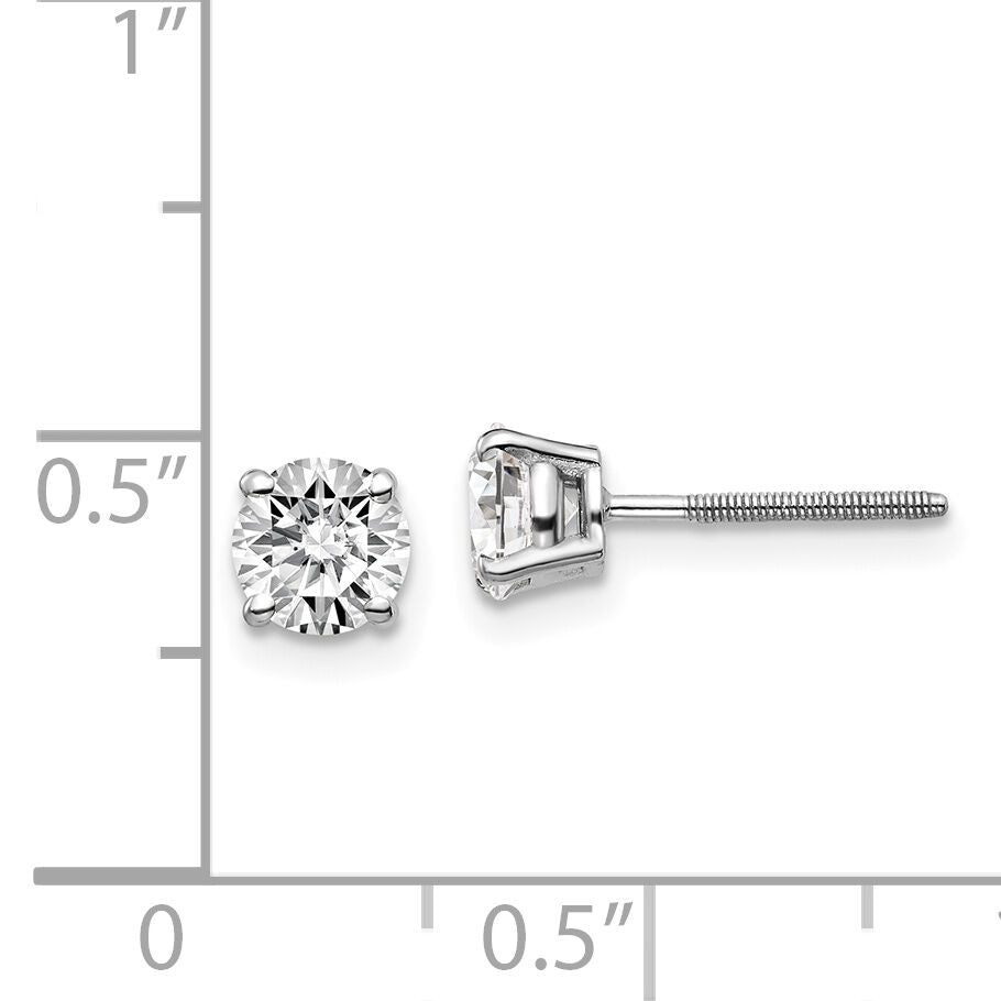 14kw 1.00ct SI3 G-I Diamond Stud Thread on/off Post Earrings-ST3-100W