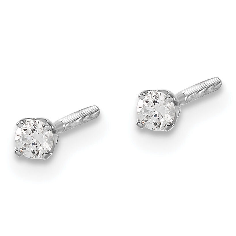 14kw .10ct VS2/SI1 G-I Diamond Stud Thread on/off Post Earrings-ST4-10W