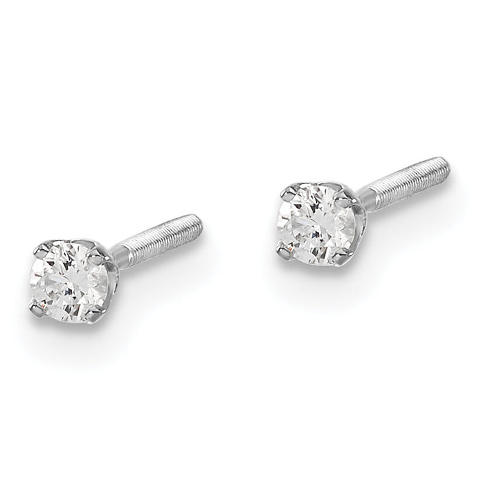 14kw .10ct VS2/SI1 G-I Diamond Stud Thread on/off Post Earrings-ST4-10W