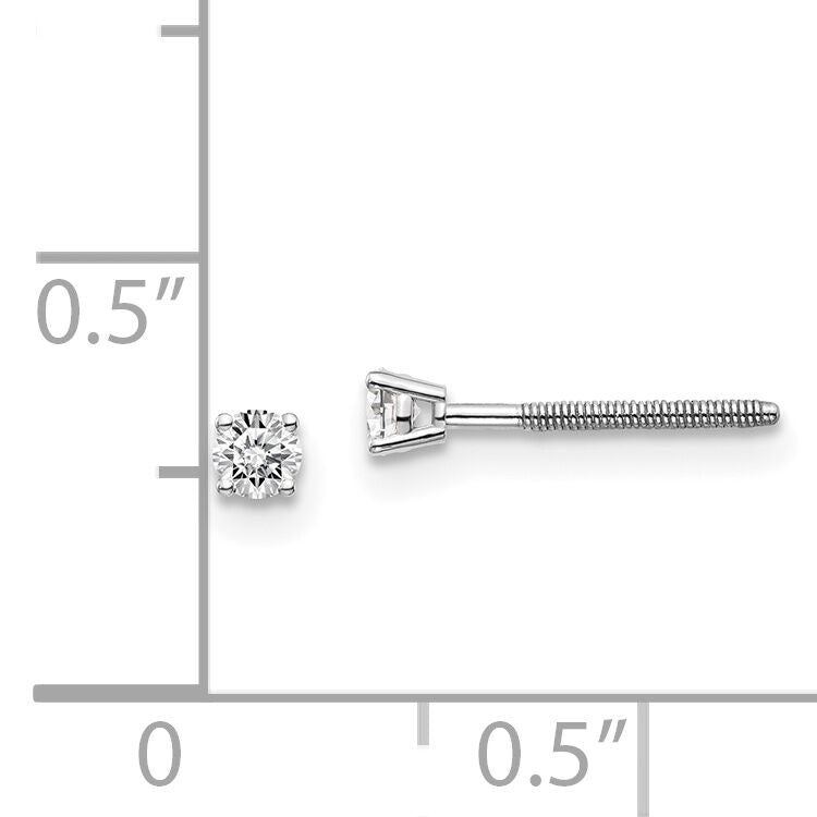 14kw .10ct SI3 G-I Diamond Stud Thread on/off Post Earrings-ST3-10W