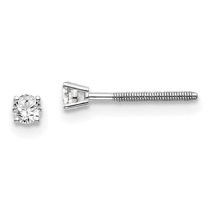 14kw .10ct SI3 G-I Diamond Stud Thread on/off Post Earrings-ST3-10W