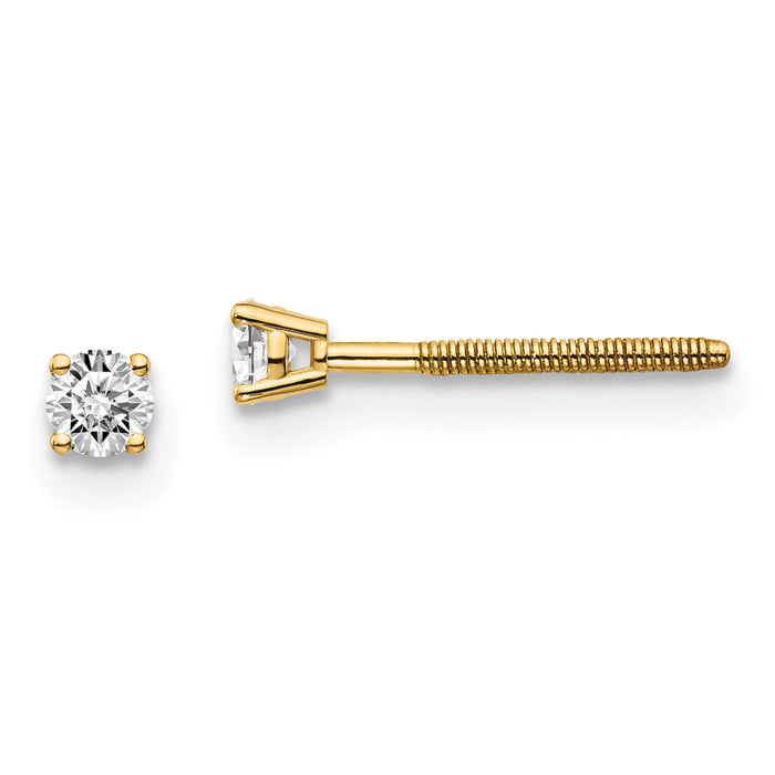 14ky .10ct. VS2/SI1 G-I Diamond Stud Thread on/off Post Earrings-ST4-10