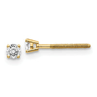 14ky .15ct. SI3 G-I Diamond Stud Thread on/off Post Earrings-ST3-15