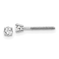 14kw .15ct VS2/SI1 G-I Diamond Stud Thread on/off Post Earrings-ST4-15W