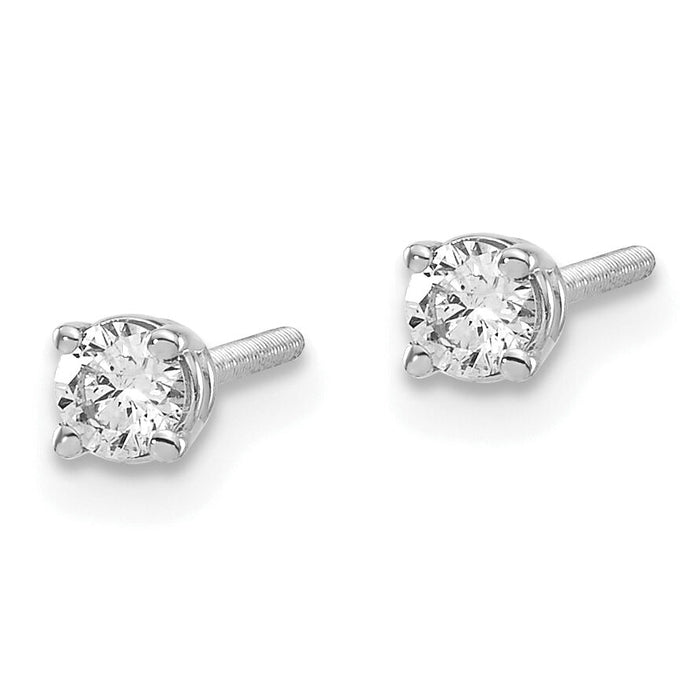 14kw .20ct VS2/SI1 G-I Diamond Stud Thread on/off Post Earrings-ST4-20W