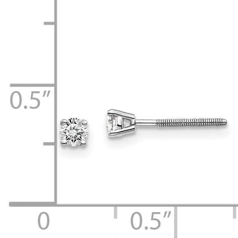 14kw .20ct SI3 G-I Diamond Stud Thread on/off Post Earrings-ST3-20W