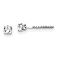 14kw .20ct SI3 G-I Diamond Stud Thread on/off Post Earrings-ST3-20W