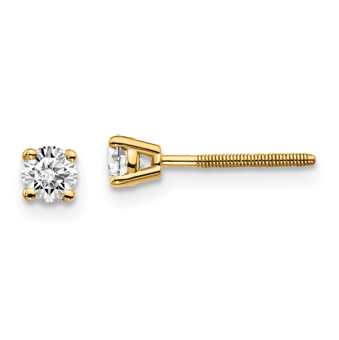 14ky .30ct. VS2/SI1 G-I Diamond Stud Thread on/off Post Earrings-ST4-30