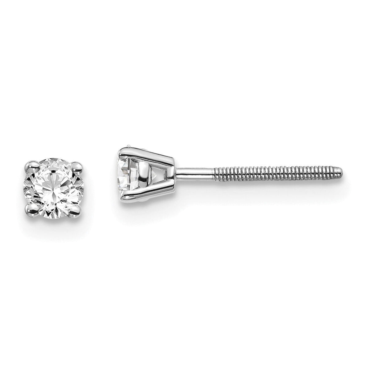 14kw .30ct SI3 G-I Diamond Stud Thread on/off Post Earrings-ST3-30W