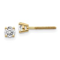 14ky .40ct. SI3 G-I Diamond Stud Thread on/off Post Earrings-ST3-40