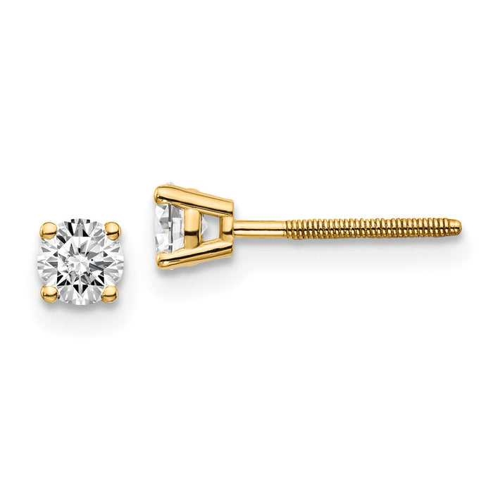 14ky .40ct. SI3 G-I Diamond Stud Thread on/off Post Earrings-ST3-40